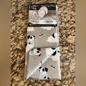 Gray Dog Print Kitchen Drying Mat